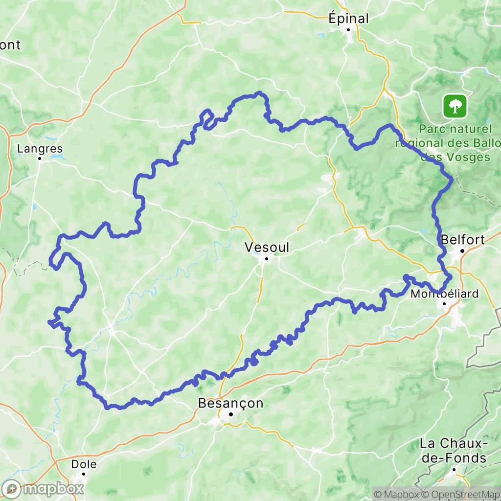 Haute-Saône : carte des parcours de randonnée - France