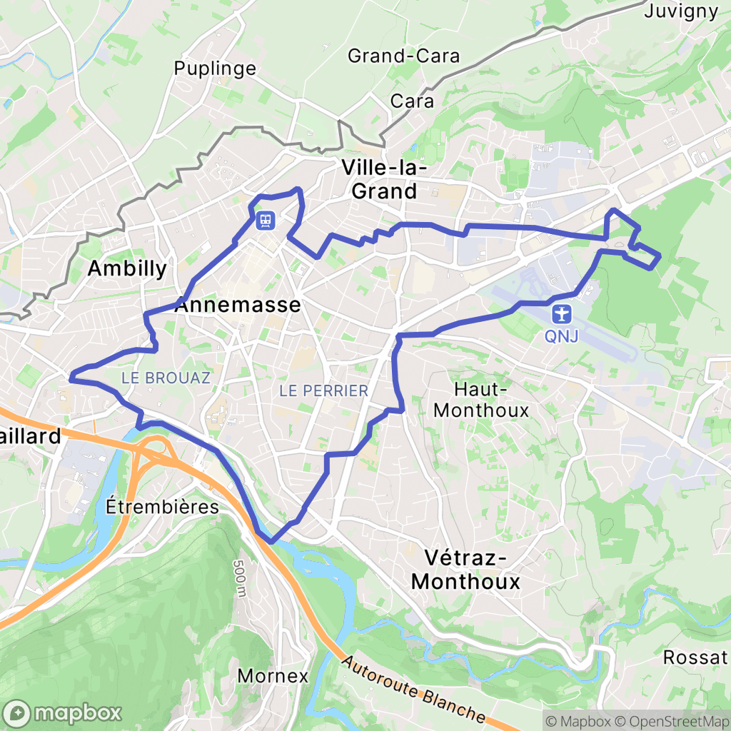 Annemasse : carte des parcours de randonnée - France