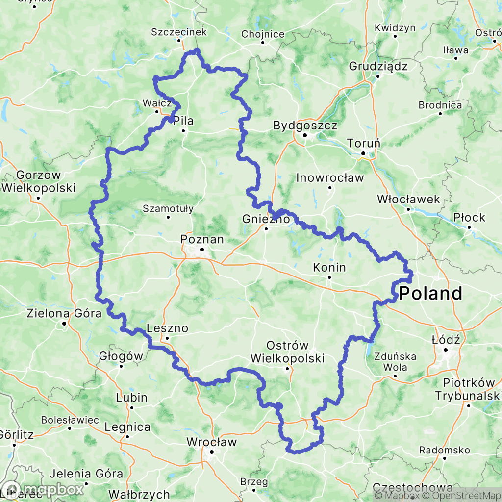 Mapa wyznaczonego obszaru wielkopolskie