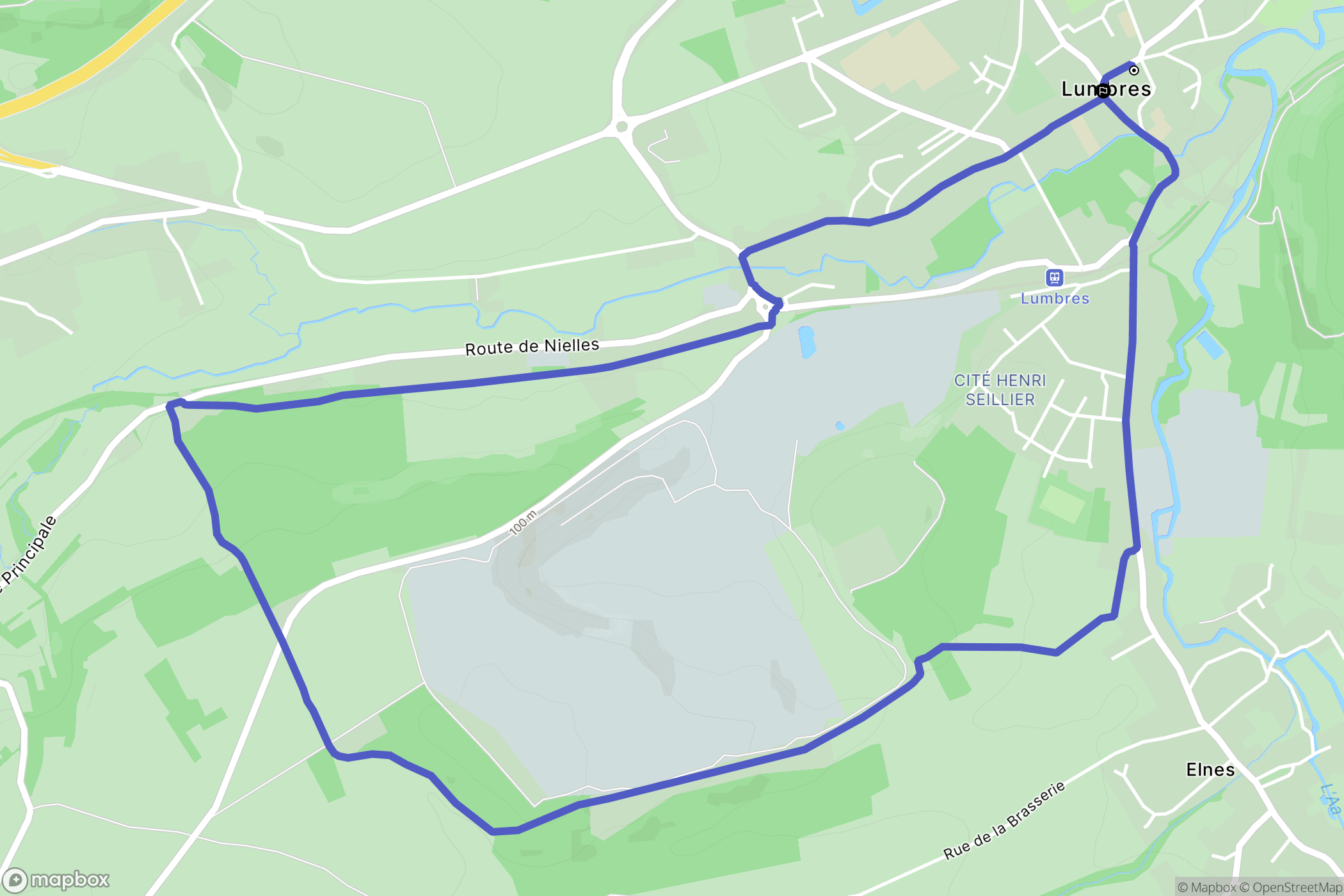 Lumbres : carte du parcours de randonnée - France