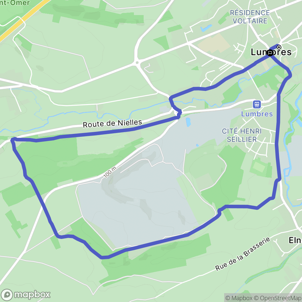 Lumbres : carte du parcours de randonnée - France