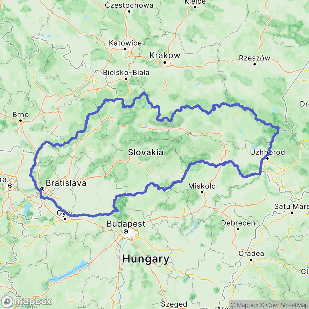 Słowacja: mapa szlaków turystycznych - Słowacja