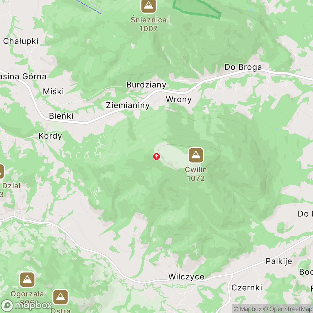 Mapa wyznaczonego obszaru cwilin