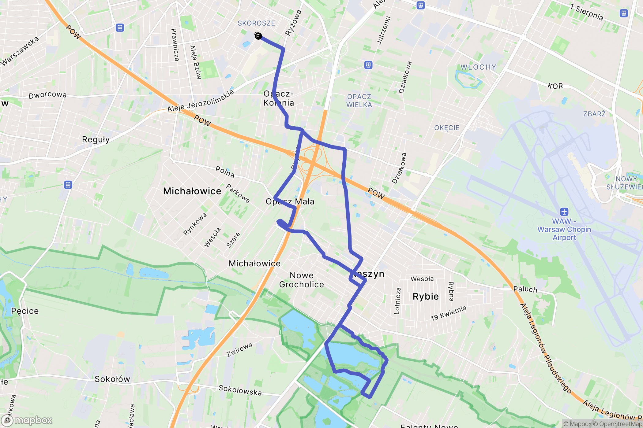 Warszawa: mapa trasy - Poland