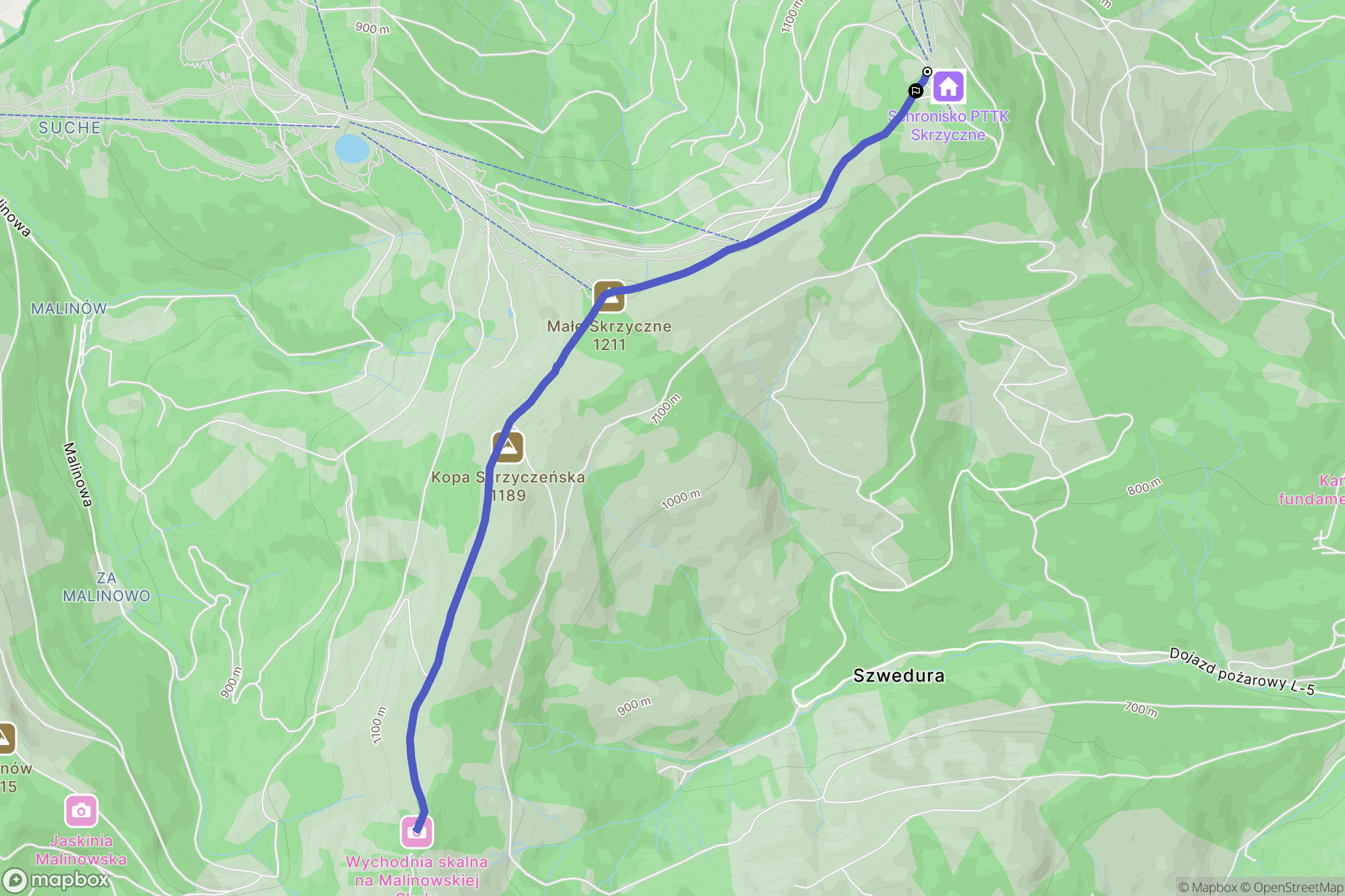 Szczyrk: mapa trasy - Poland