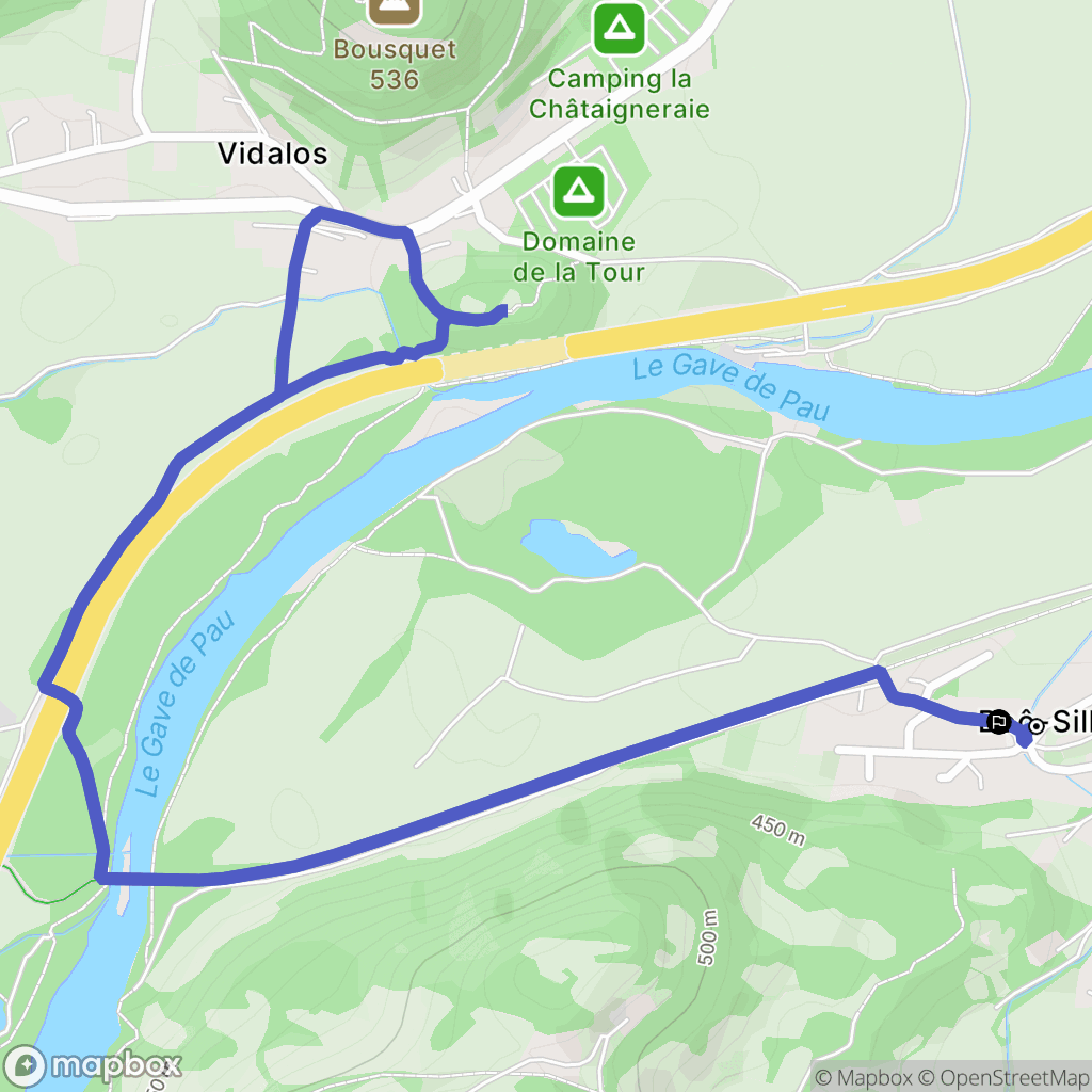 Boô-Silhen : carte du parcours de randonnée - France
