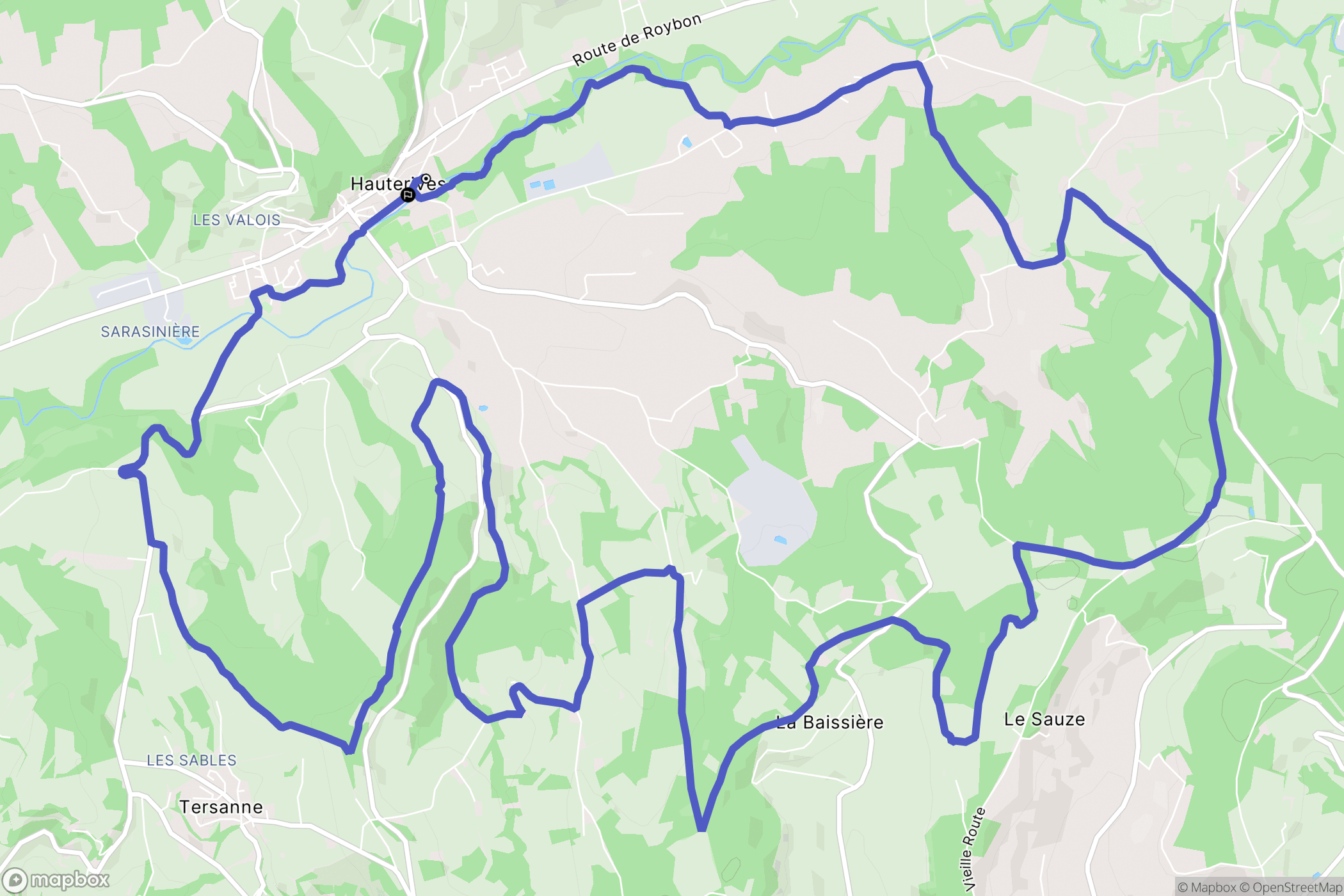 Hauterives : carte du parcours de randonnée - France