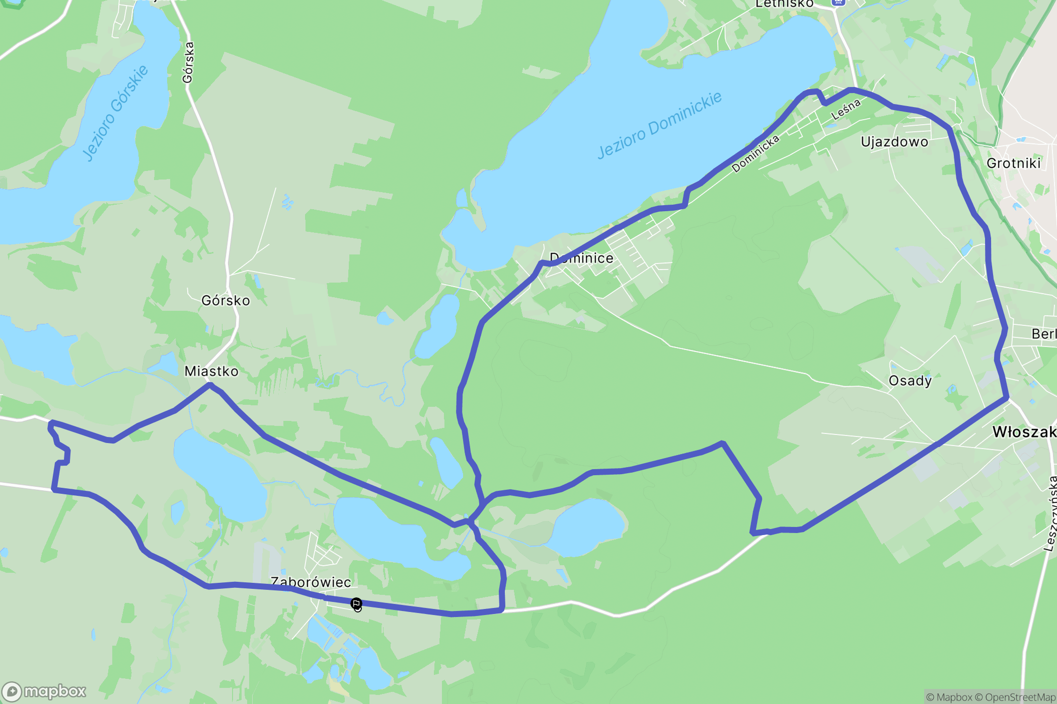 Zaborówiec: mapa trasy - Poland