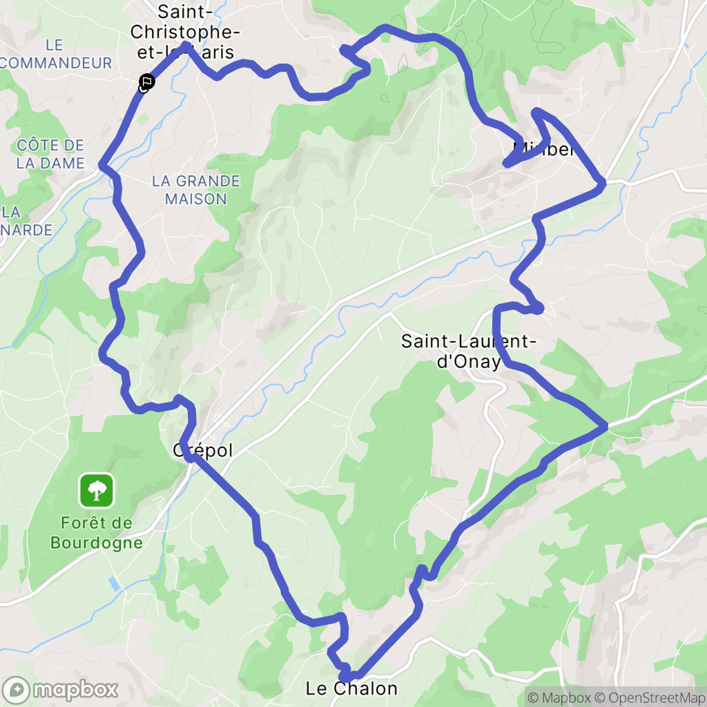 Saint-Christophe-et-le-Laris : carte du parcours de randonnée - France
