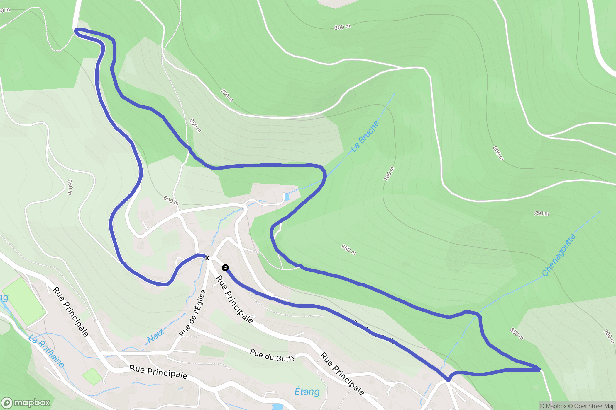 Natzwiller : carte du parcours de randonnée - France