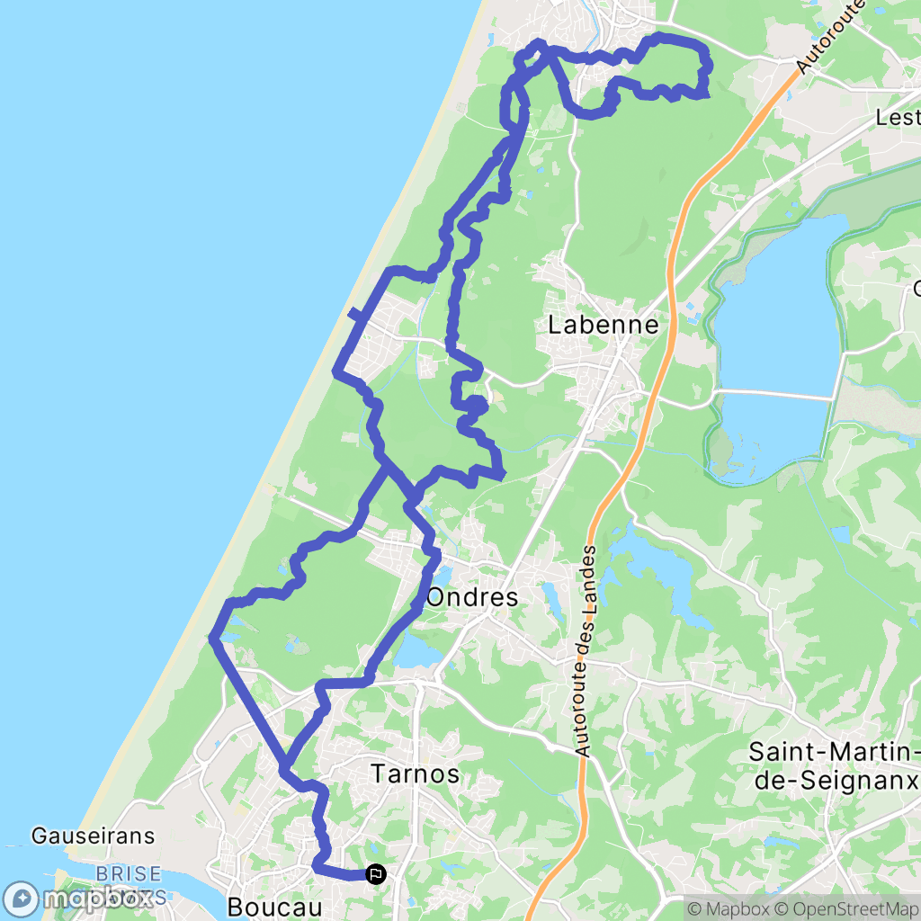 Boucau : carte du parcours de randonnée - France