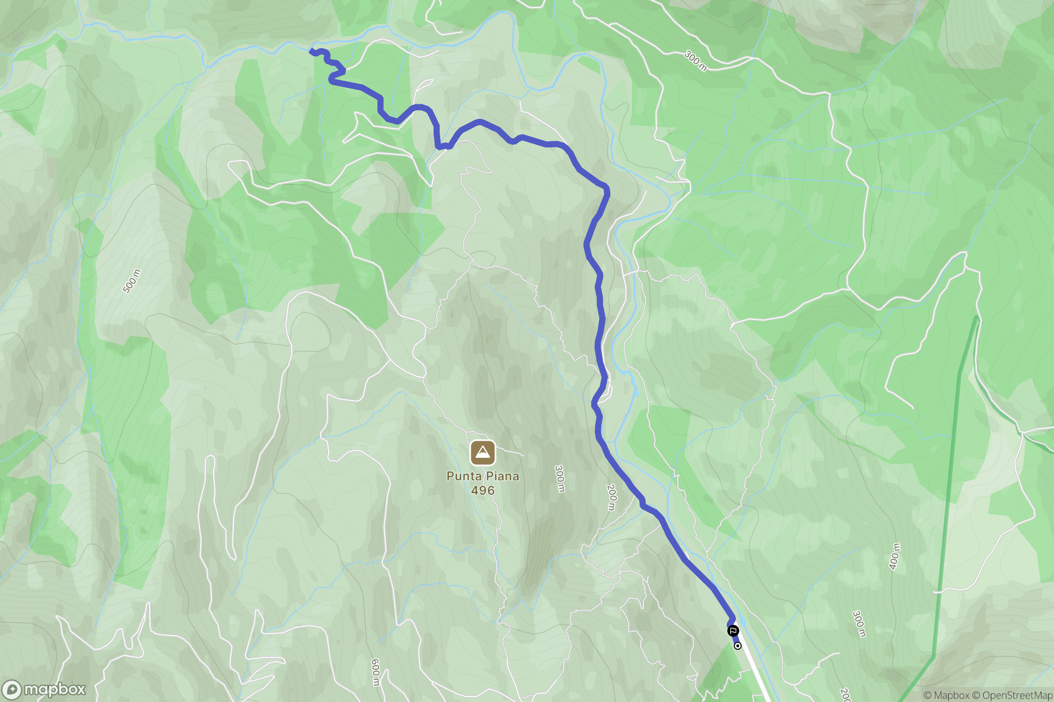 Zonza : carte du parcours de randonnée - France