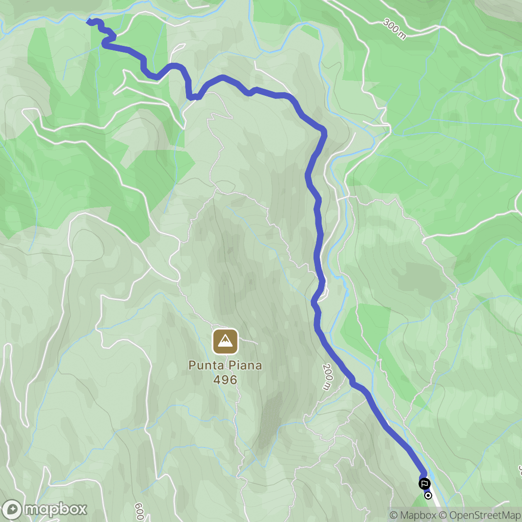 Zonza : carte du parcours de randonnée - France