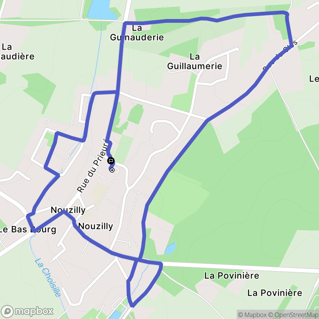 Nouzilly : carte du parcours de randonnée - France