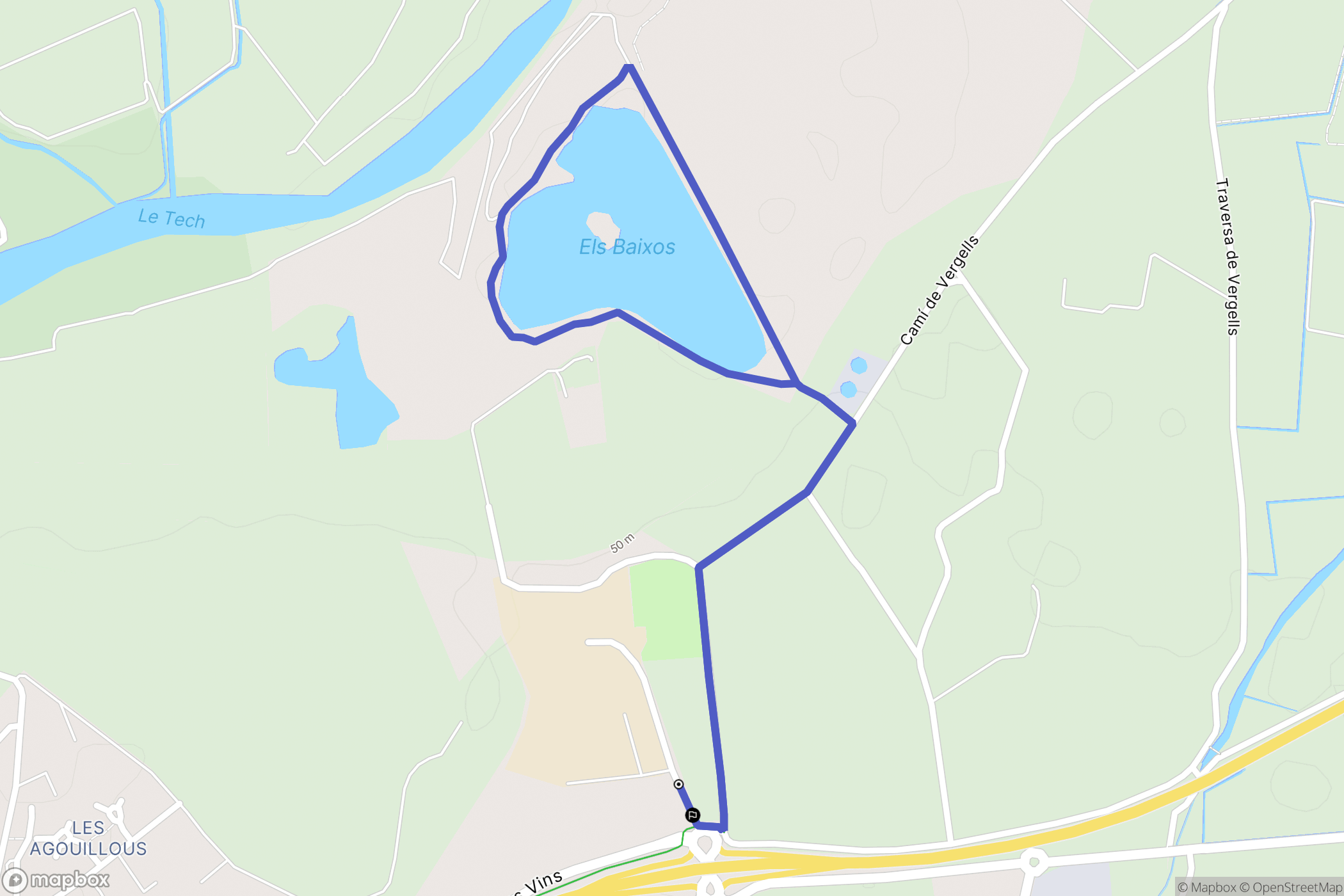 Villelongue-dels-Monts : carte du parcours de randonnée - France