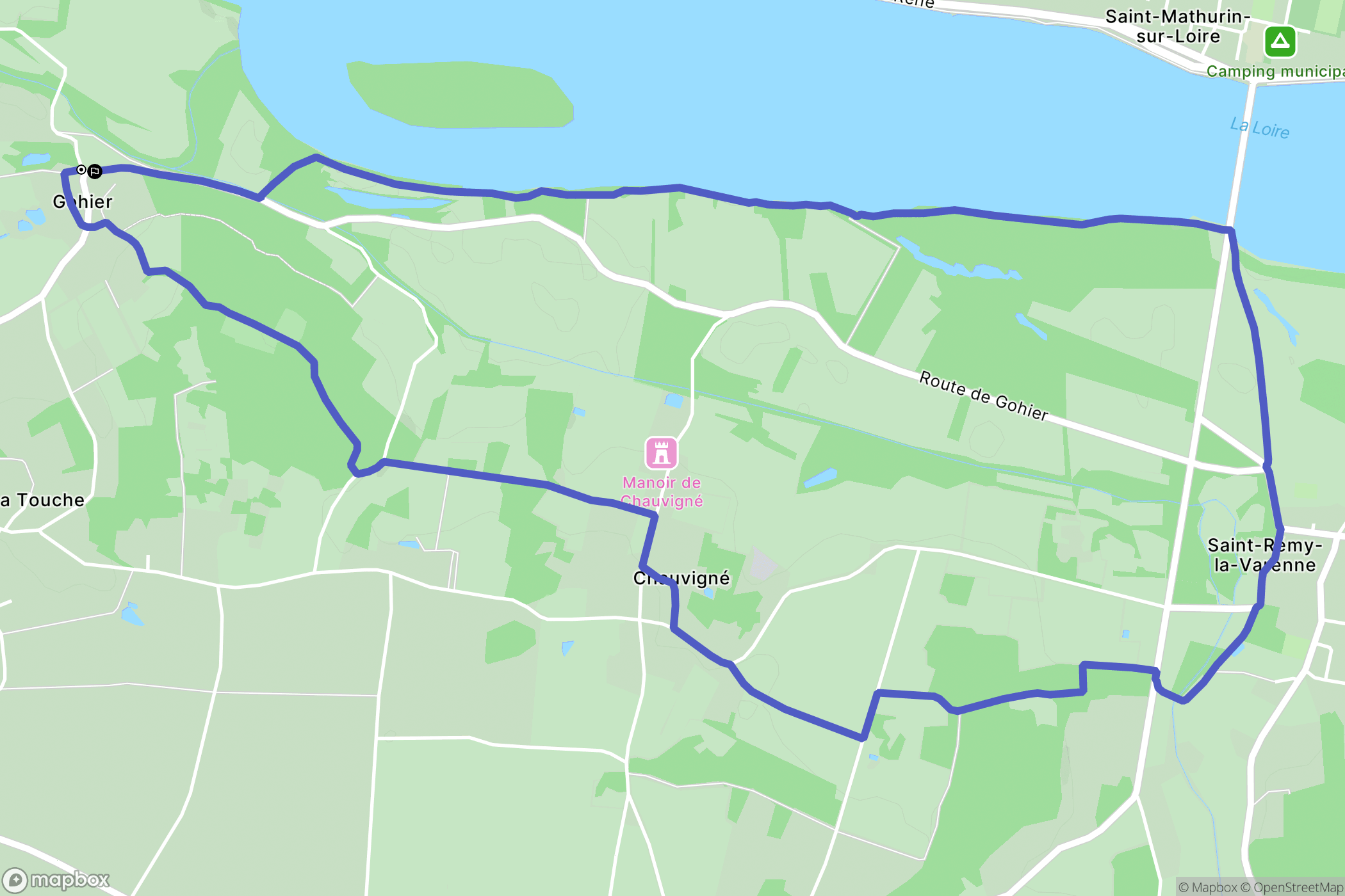 Blaison-Saint-Sulpice : carte du parcours de randonnée - France