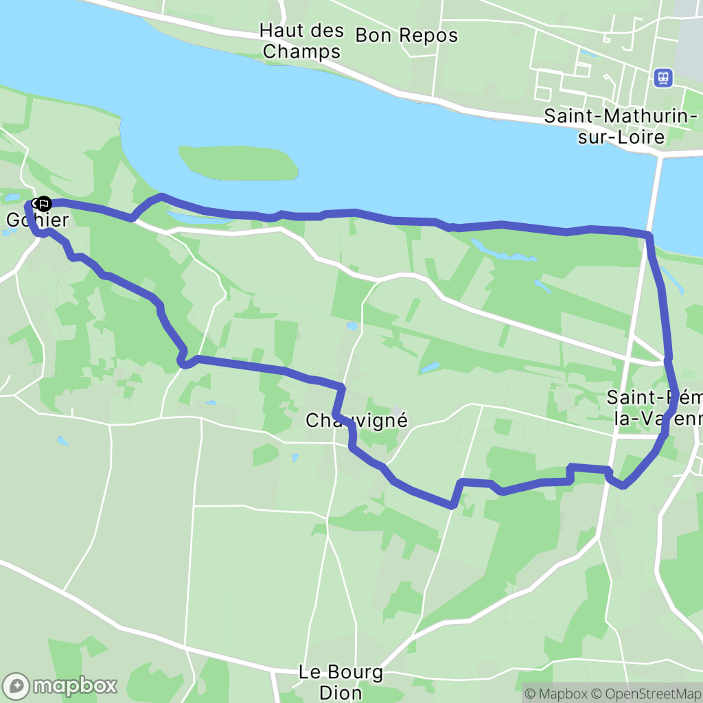 Blaison-Saint-Sulpice : carte du parcours de randonnée - France