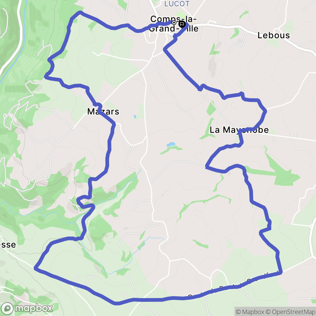 Comps-la-Grand-Ville : carte du parcours de randonnée - France