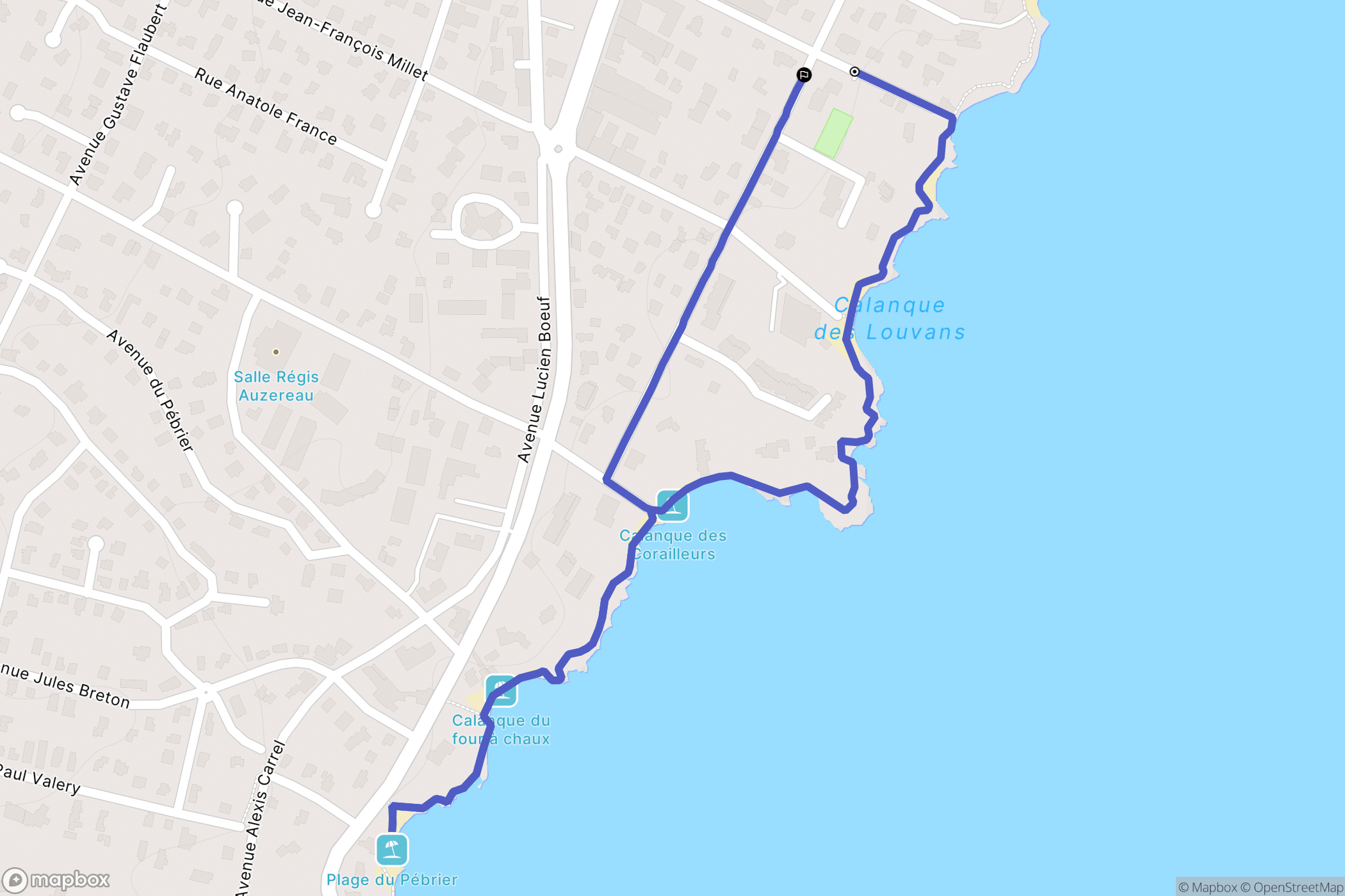 Fréjus : carte du parcours de randonnée - France