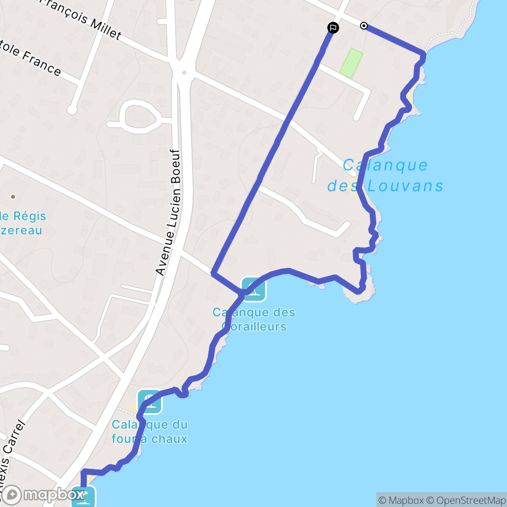 Fréjus : carte du parcours de randonnée - France