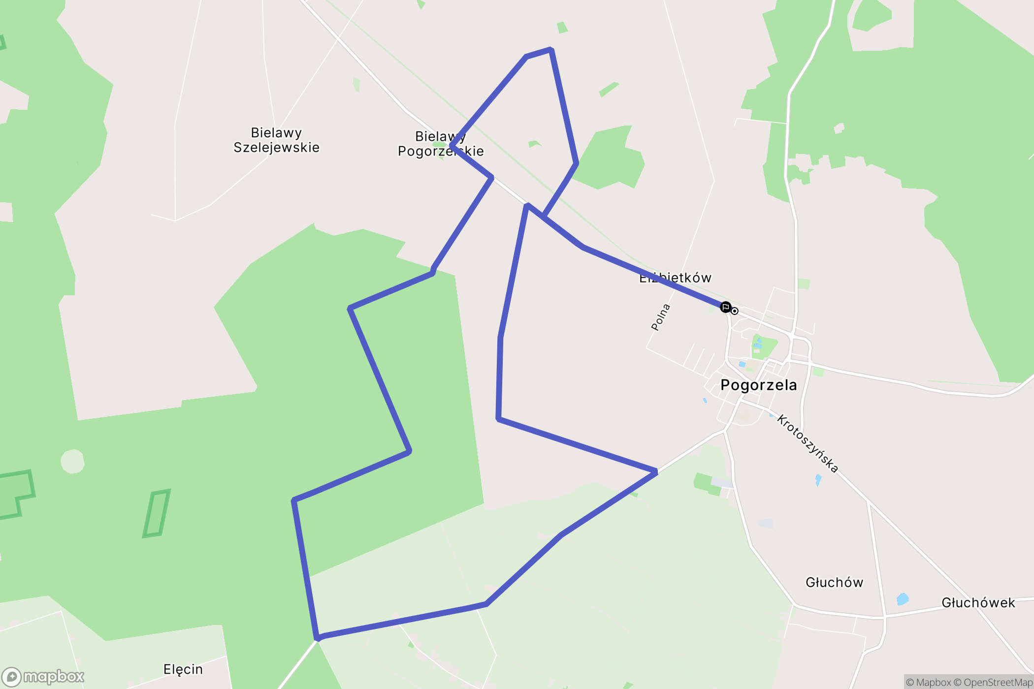 Pogorzela: mapa trasy - Poland