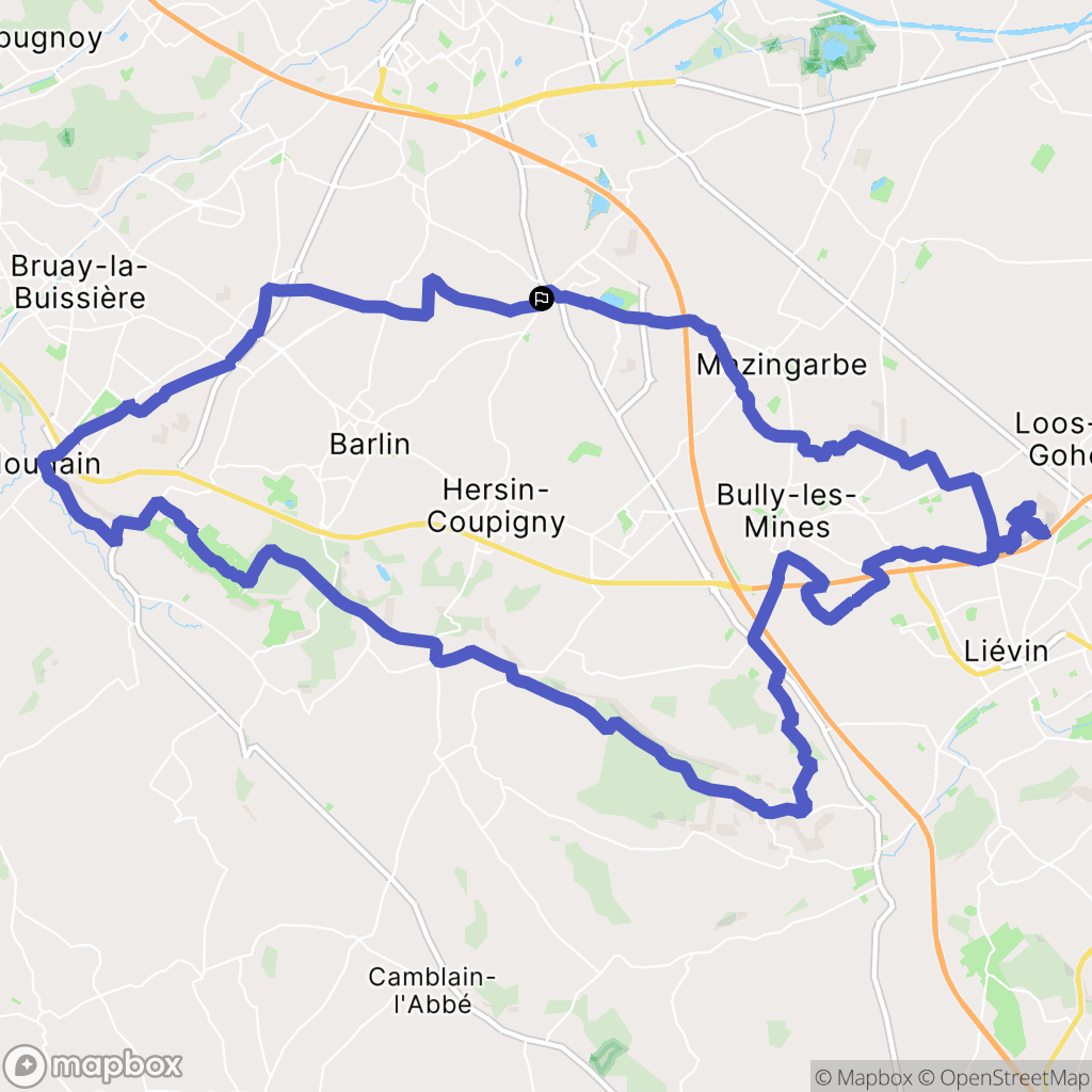 Nœux-les-Mines : carte du parcours de randonnée - France
