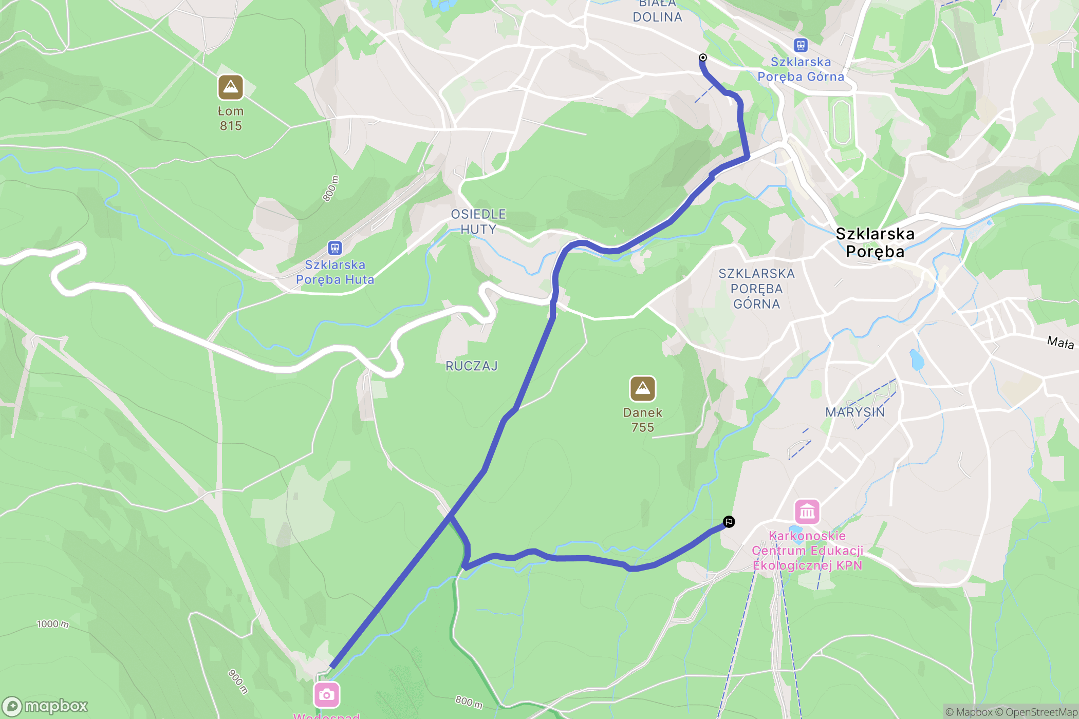 Szklarska Poręba: mapa trasy - Poland