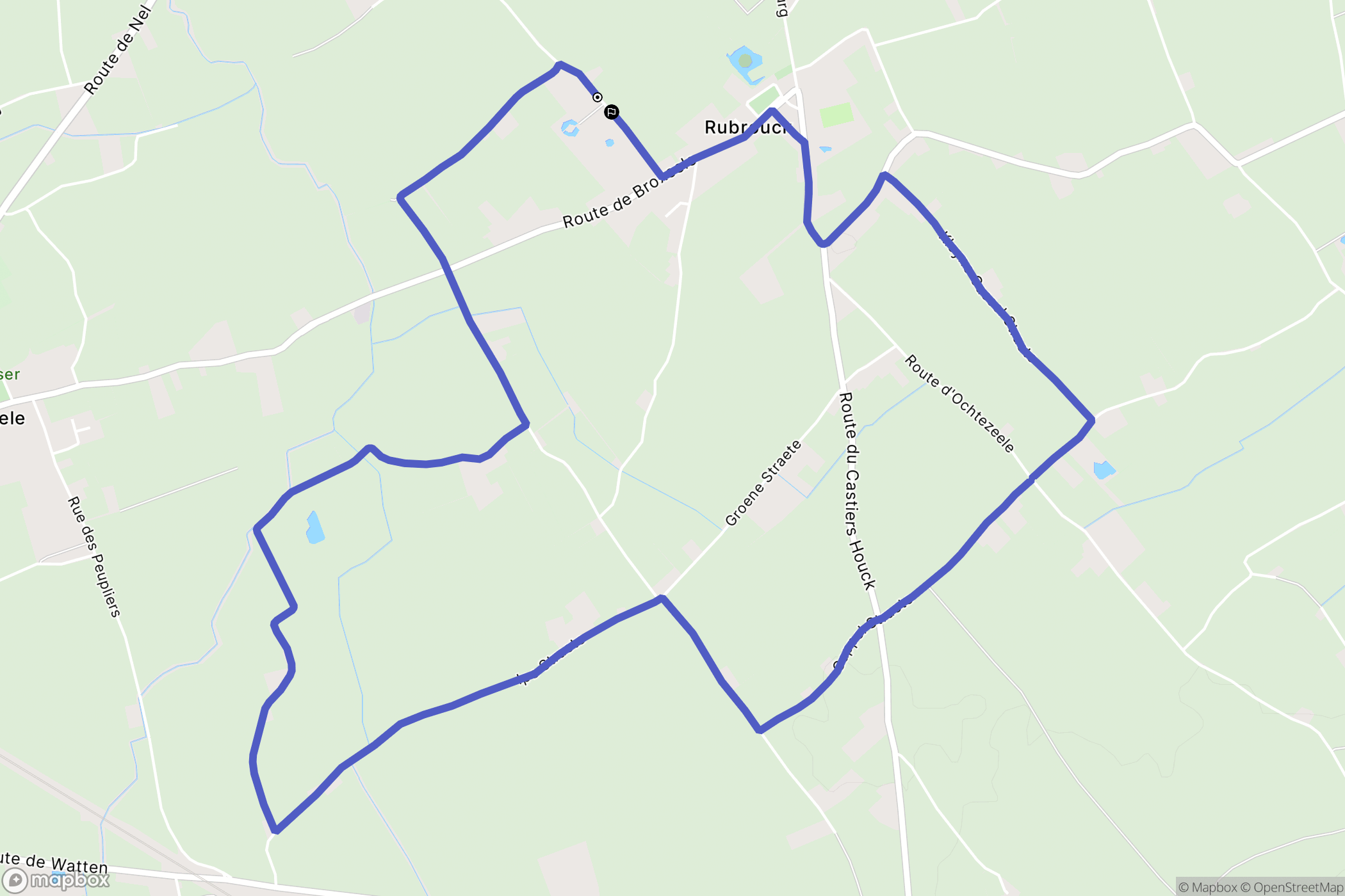 Rubrouck : carte du parcours de randonnée - France