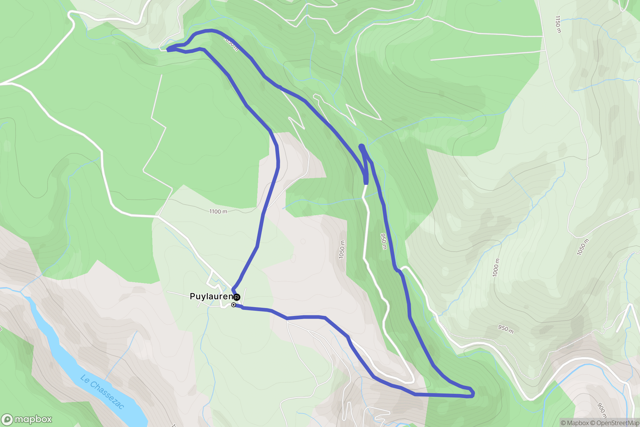 La Bastide-Puylaurent : carte du parcours de randonnée - France