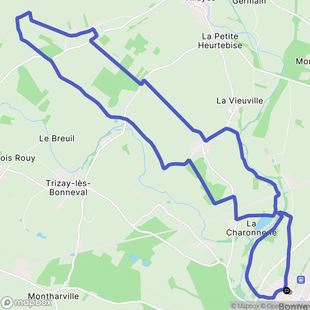Bonneval : carte du parcours de randonnée - France
