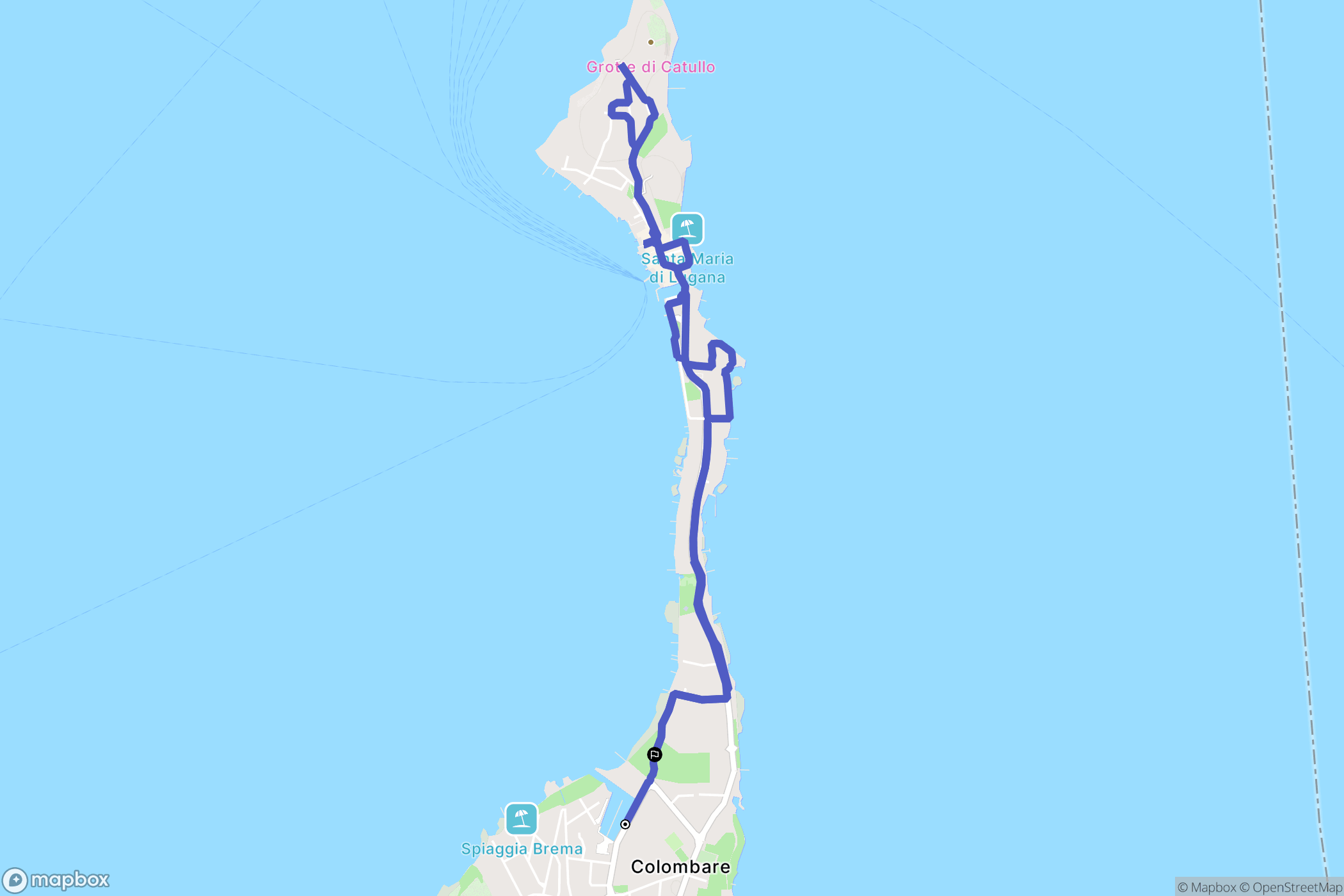 Sirmione : carte du parcours de randonnée - Italy