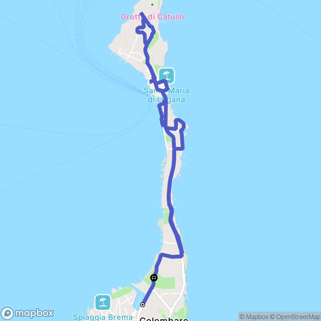 Sirmione : carte du parcours de randonnée - Italy
