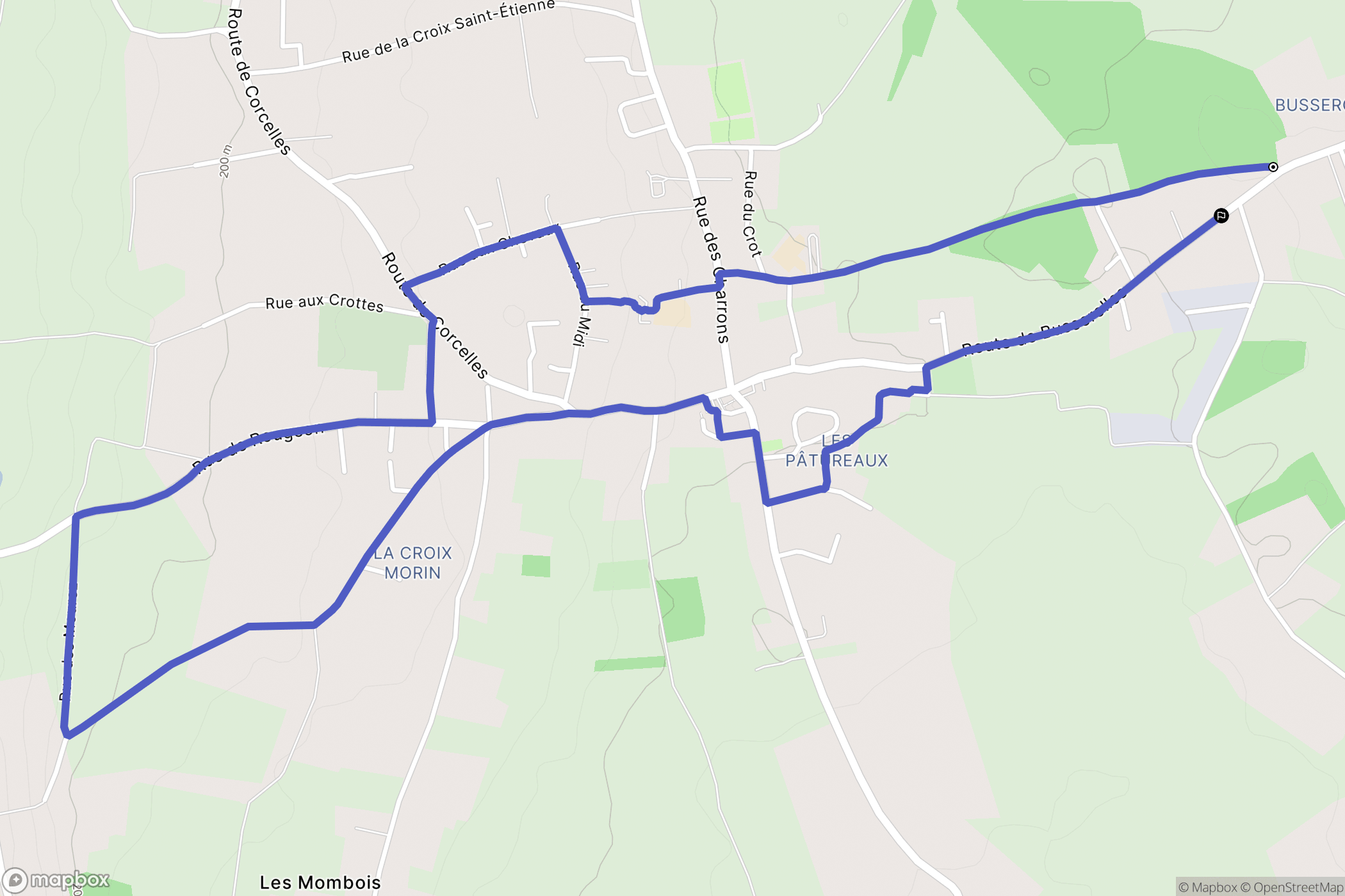 Marzy : carte du parcours de randonnée - France