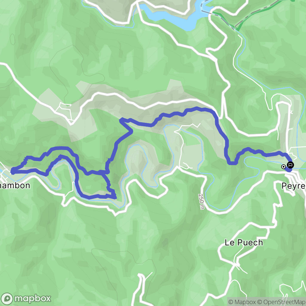 Peyremale : carte du parcours de randonnée - France