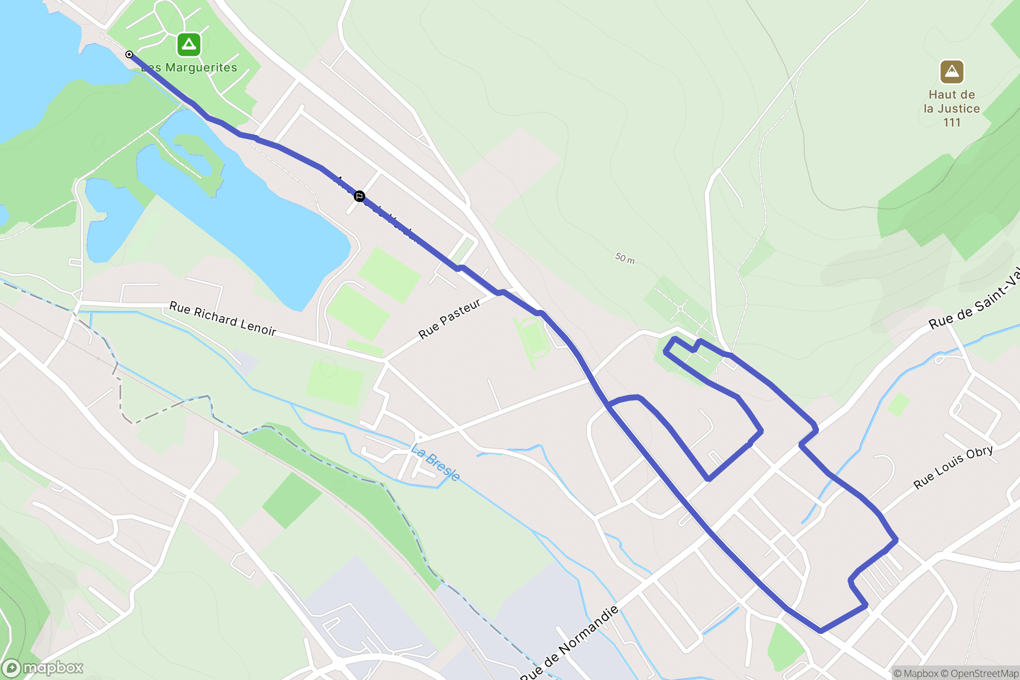 Gamaches : carte du parcours de randonnée - France