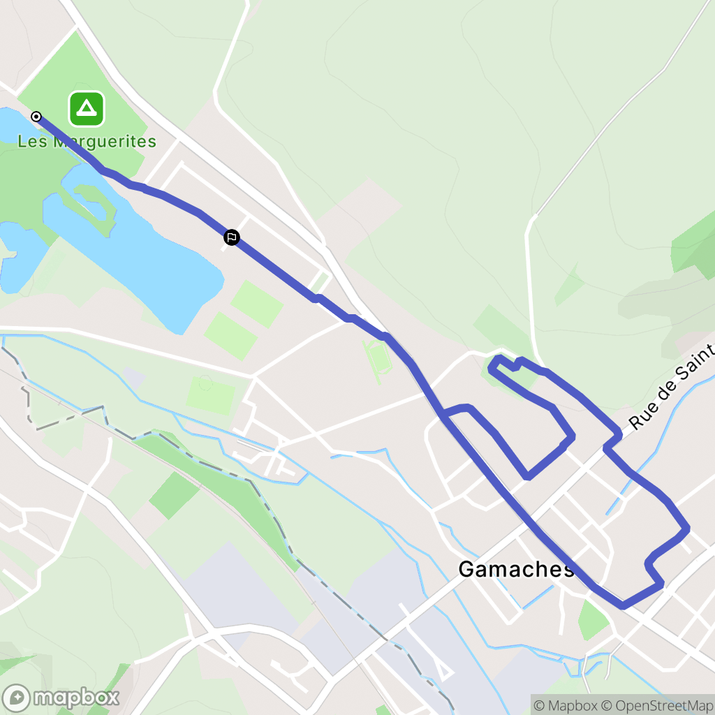 Gamaches : carte du parcours de randonnée - France