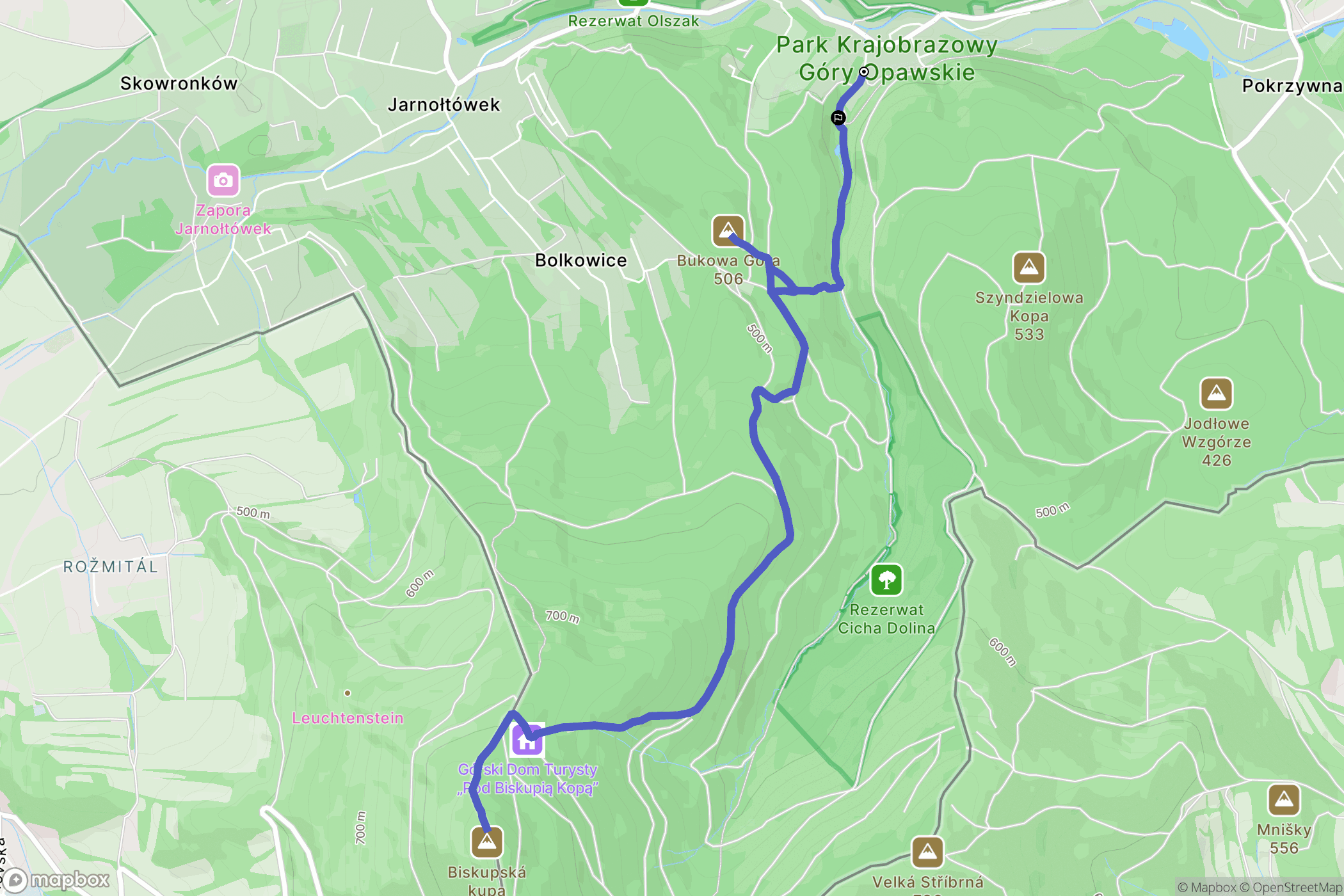 Pokrzywna: mapa trasy - Poland