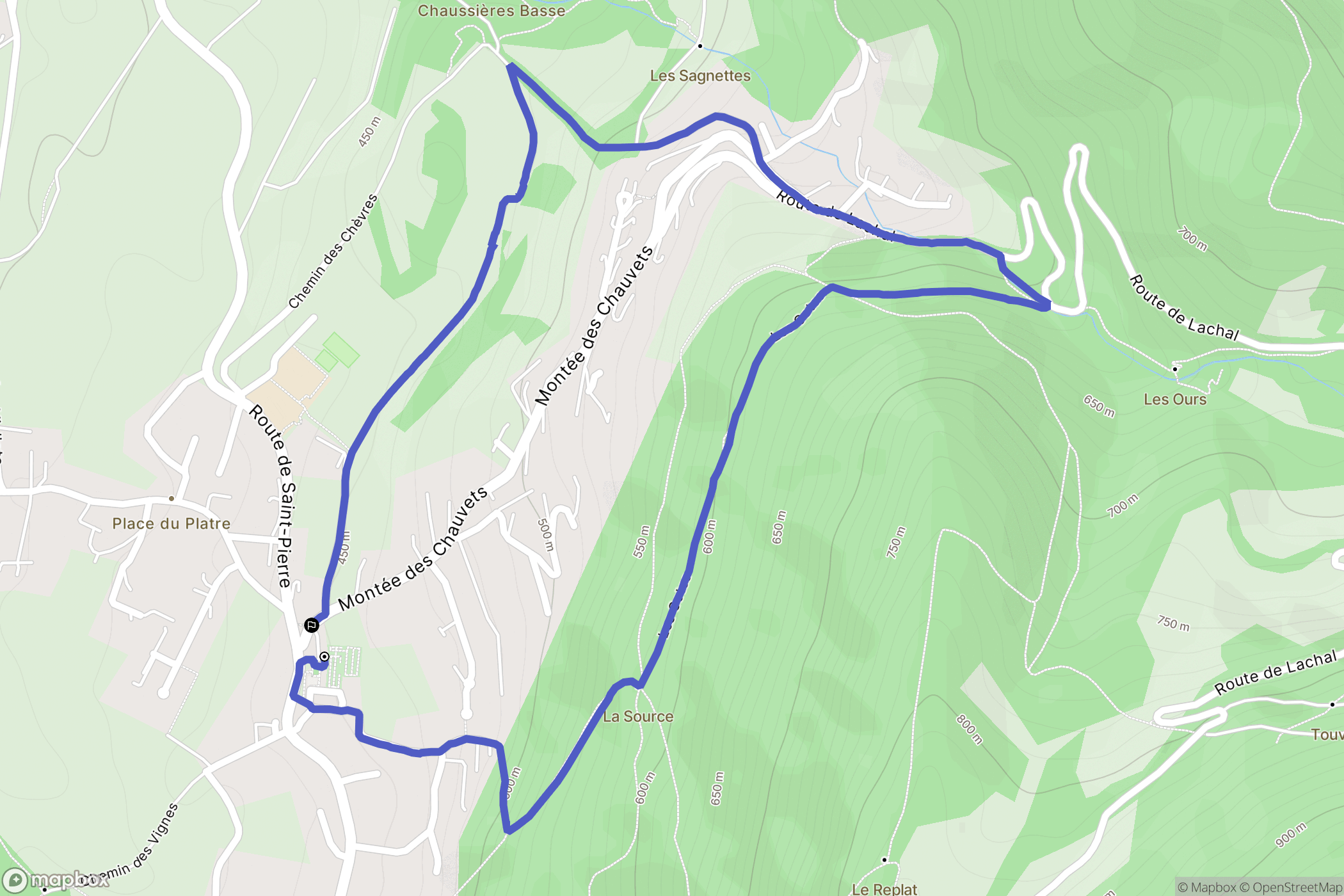 Saint-Georges-De-Commiers : carte du parcours de randonnée - France