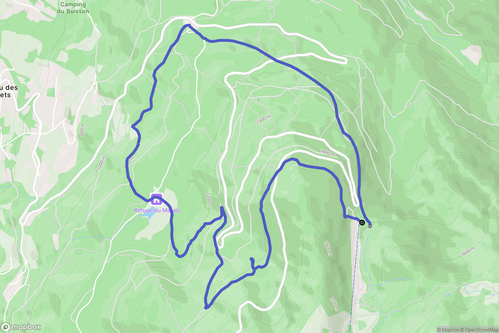 Chamrousse : carte du parcours de randonnée - France