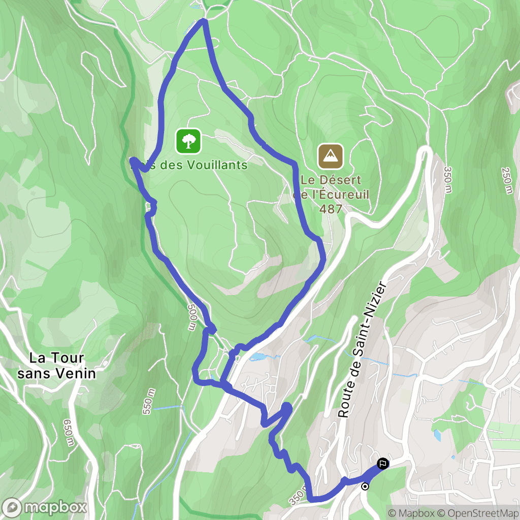 Grenoble : carte du parcours de randonnée - France