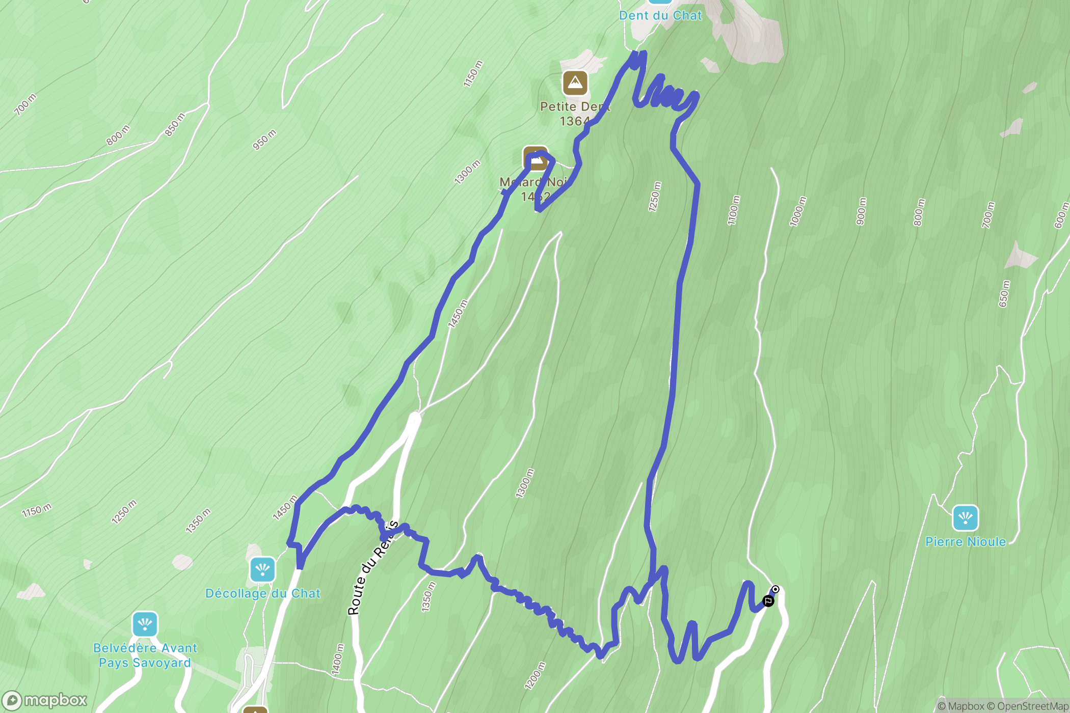 Le Bourget-du-Lac : carte du parcours de randonnée - France