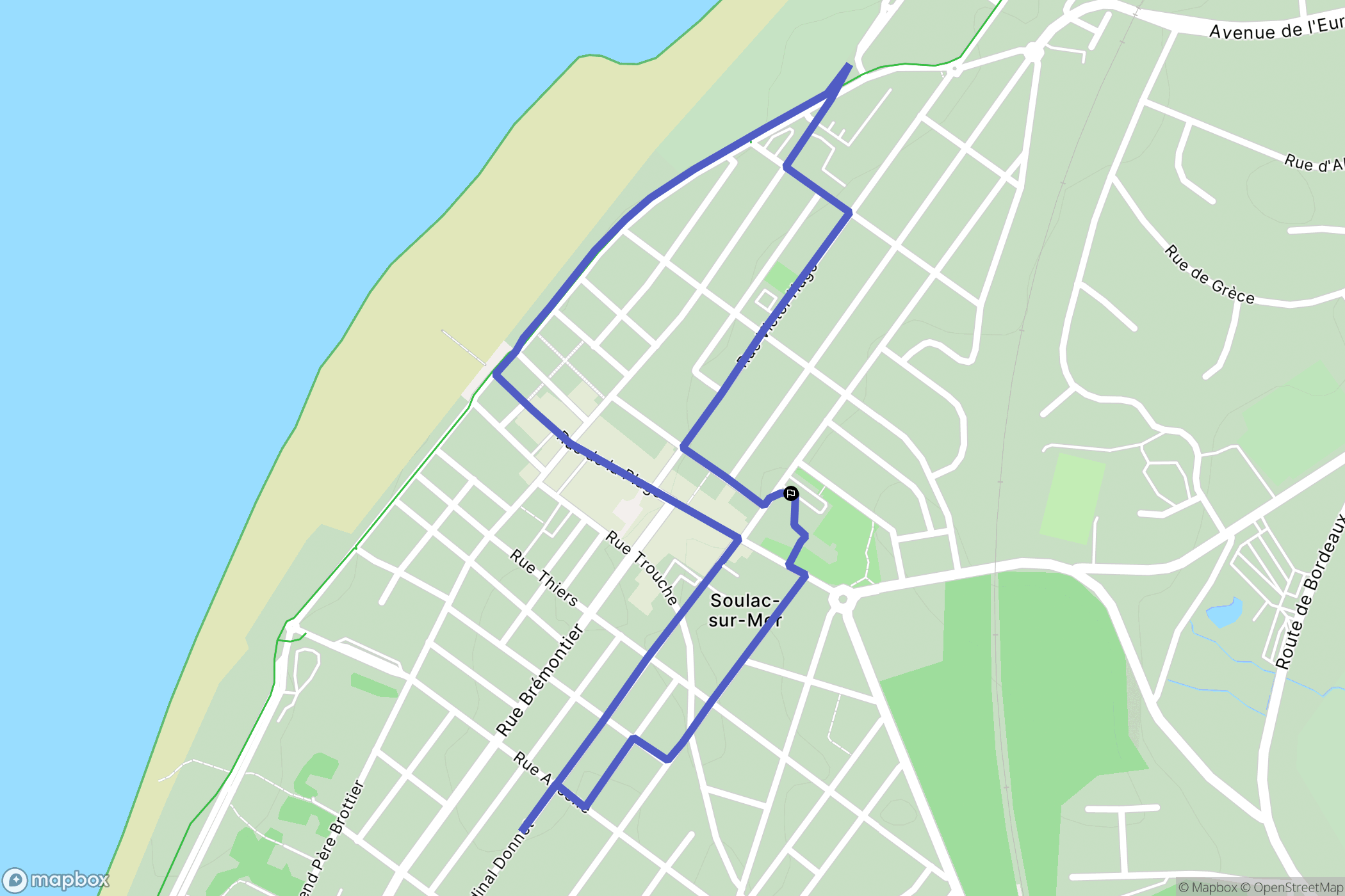 Soulac-sur-Mer : carte du parcours de randonnée - France