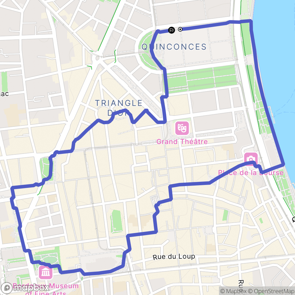Bordeaux : carte du parcours de randonnée - France