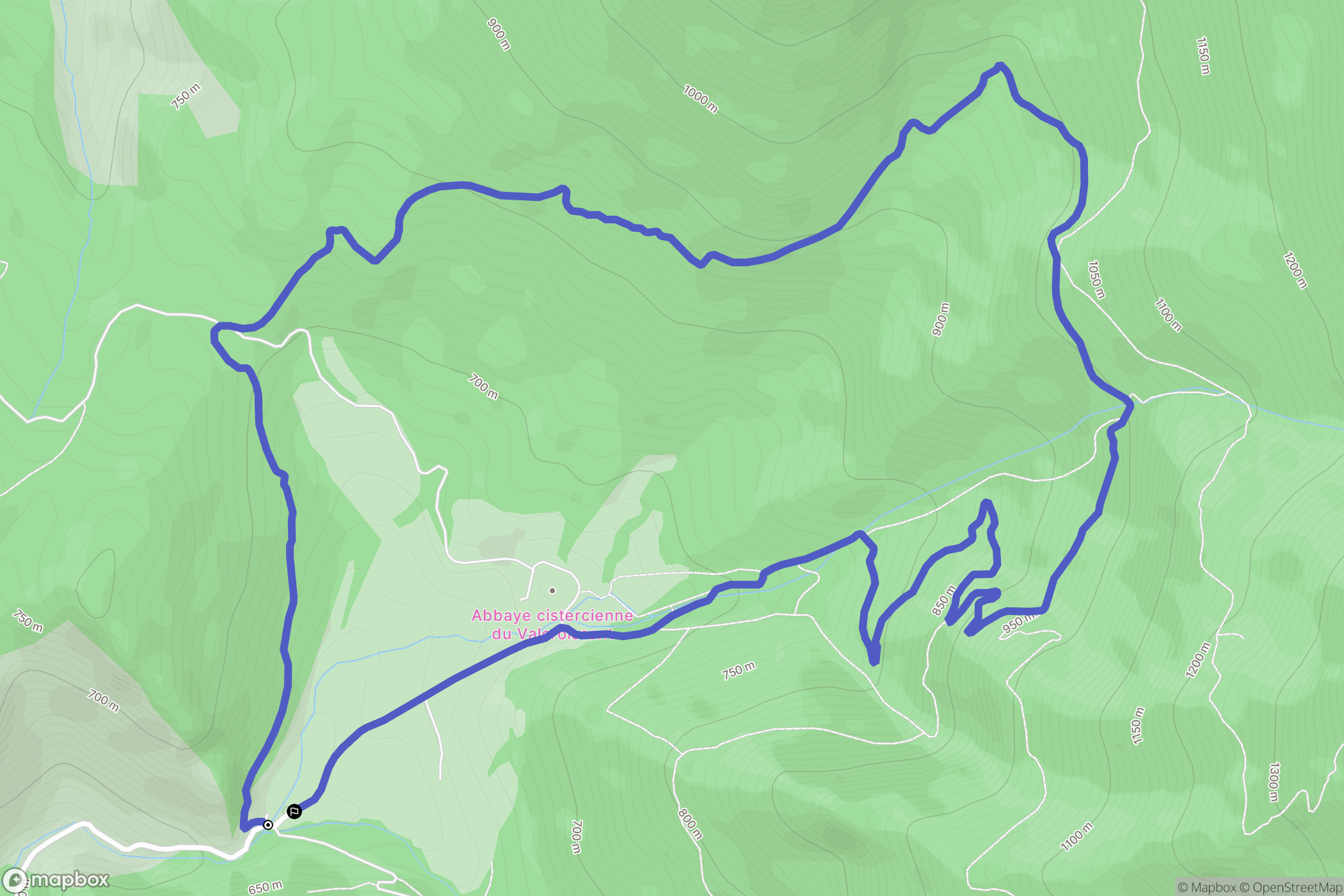 Die : carte du parcours de randonnée - France