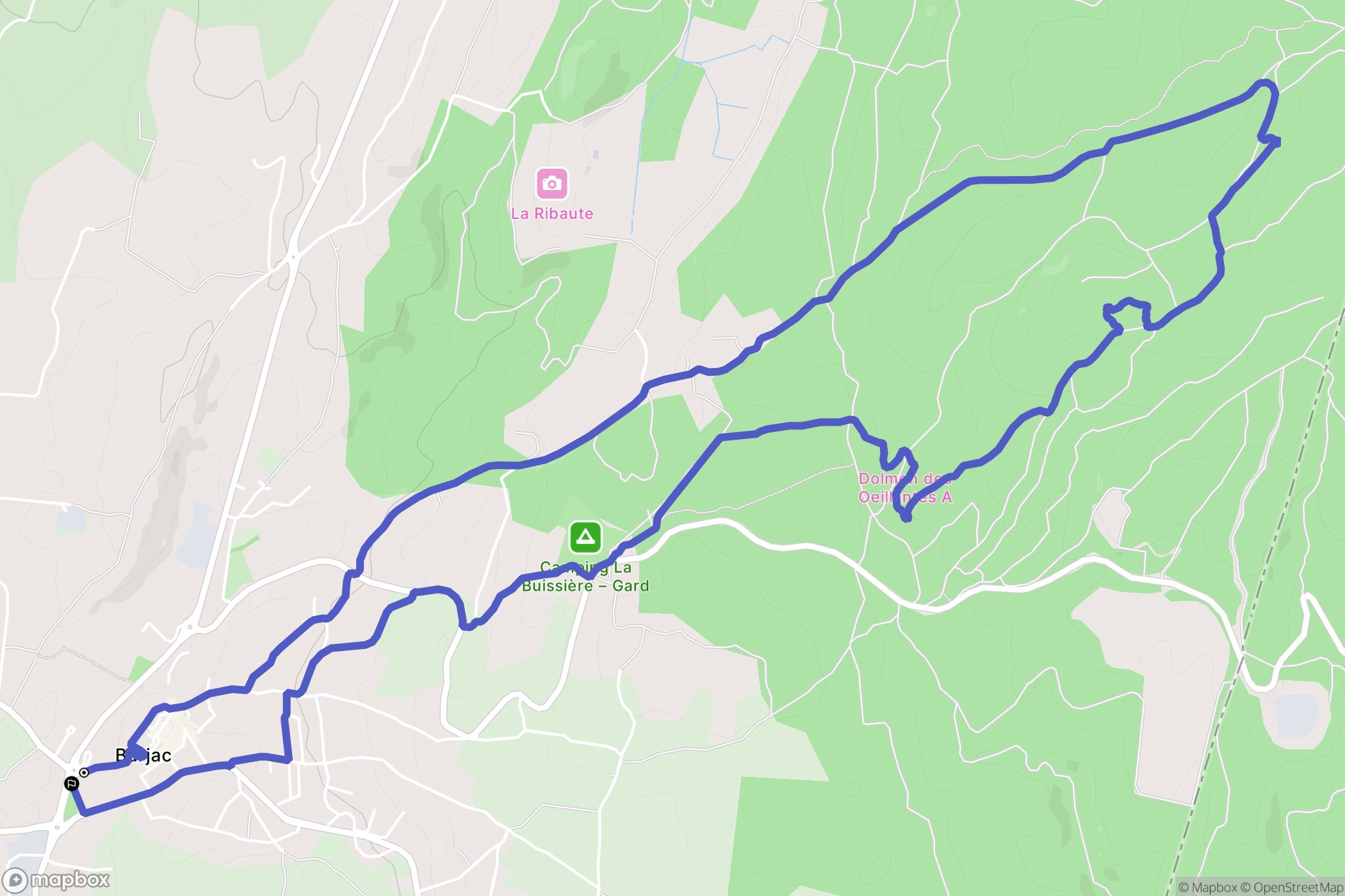 Barjac : carte du parcours de randonnée - France