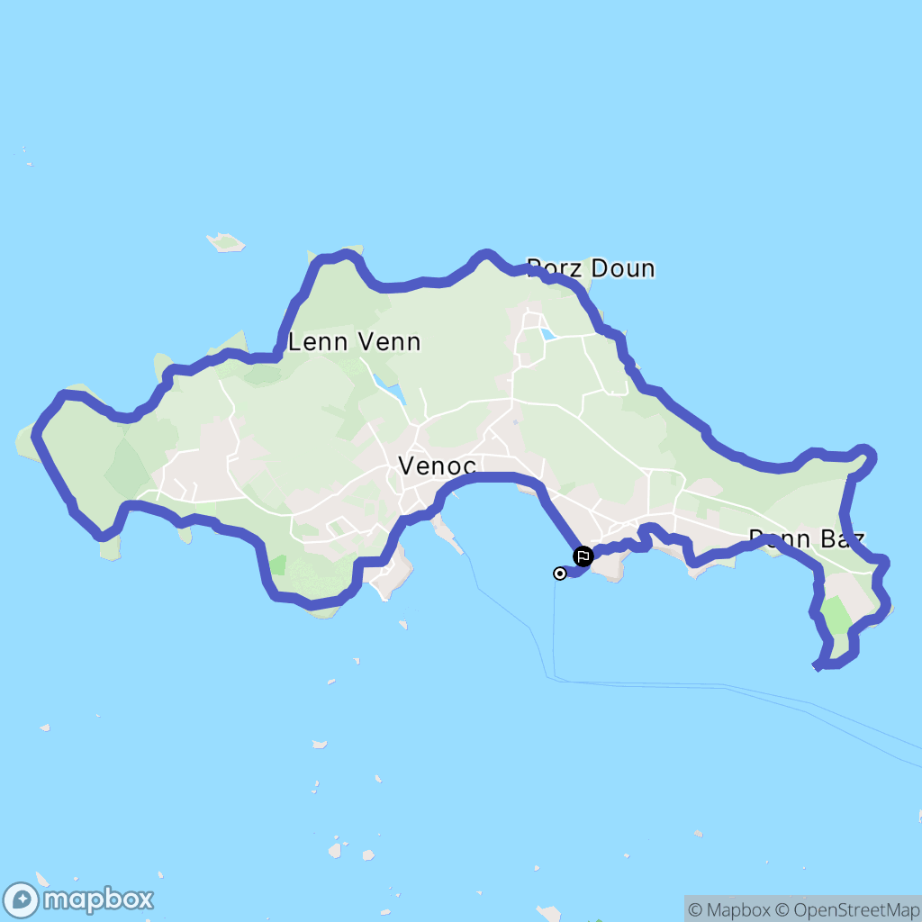 Île de Batz : carte du parcours de randonnée - France