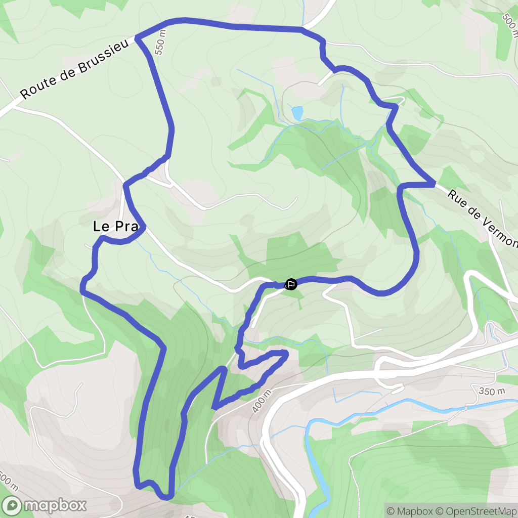 Brussieu : carte du parcours de randonnée - France