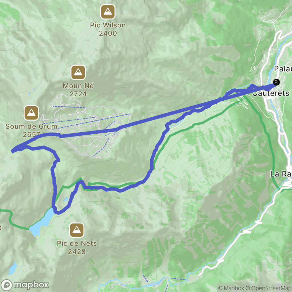 Cauterets : carte du parcours de randonnée - France