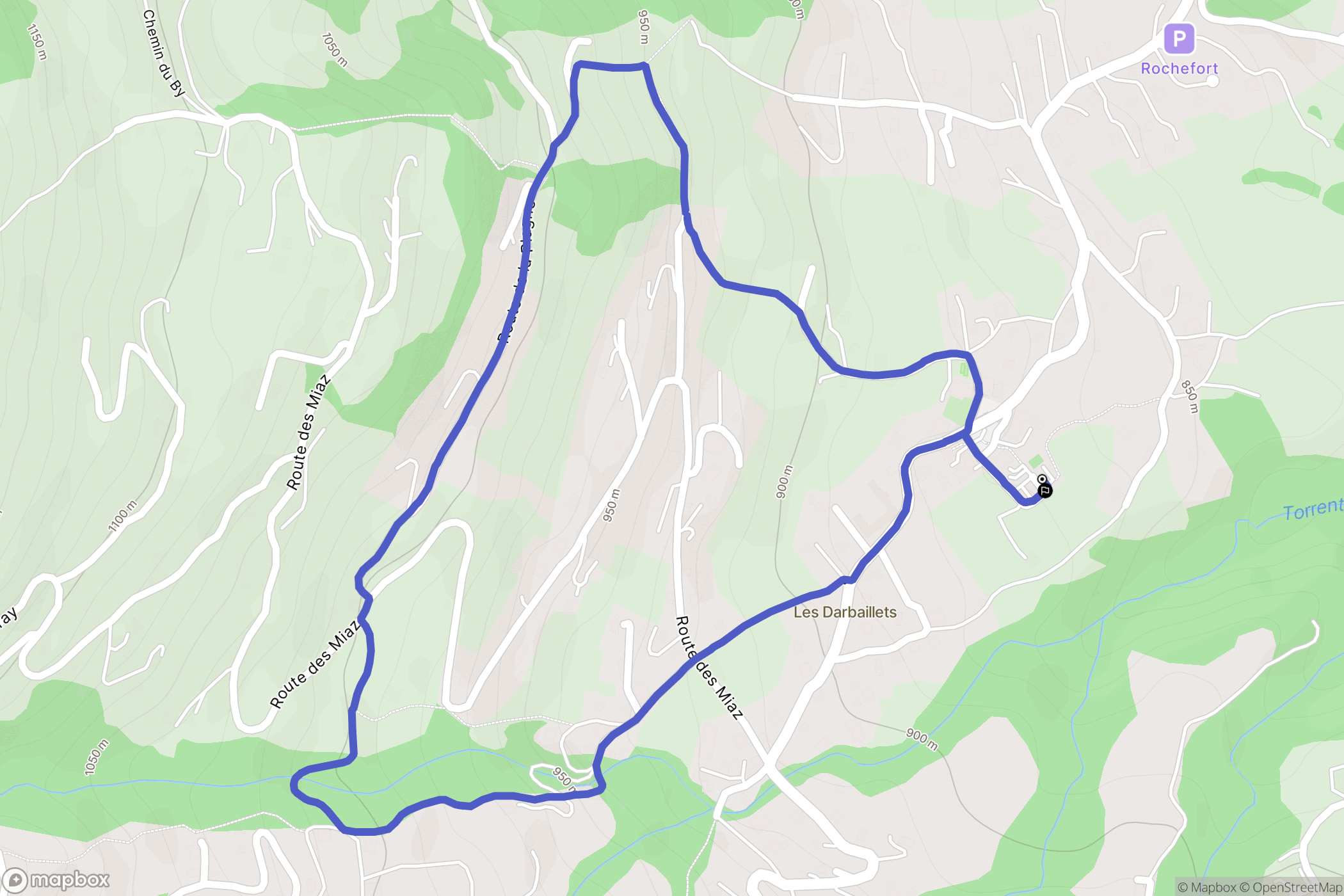 Cordon : carte du parcours de randonnée - France