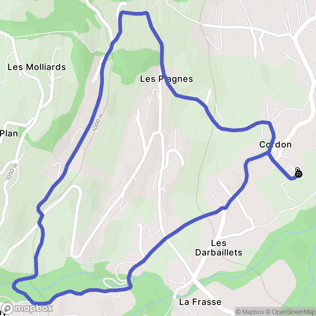 Cordon : carte du parcours de randonnée - France